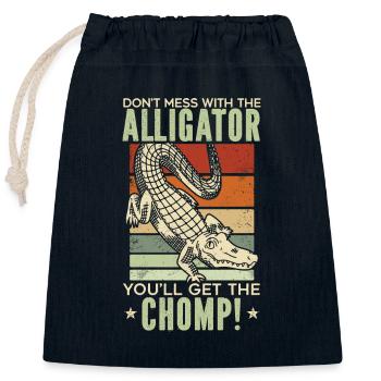 Lustiges Alligatorliebhaber-krokodil-gator-zootier - Verschließbarer Geschenkbeutel aus Baumwolle (25x30cm) - Navy - Vorne