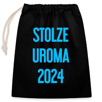 Fière arrière-grand-mère 2024 - Sac cadeau en coton avec cordon (25 x 30 cm) - noir - Devant