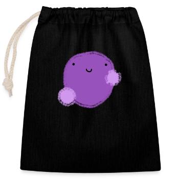Figui (boule violette) - Sac cadeau en coton avec cordon (25 x 30 cm) - noir - Devant