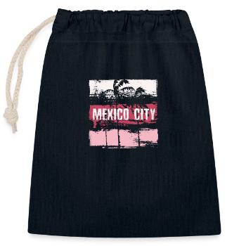 Mexico City Vacation Souvenir Abstract Artistic - Closable cotton gift bag (25x30cm) - navy - Front