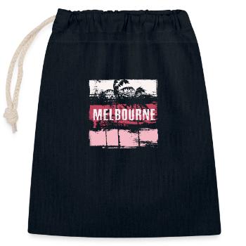 Melbourne Florida Urlaub Souvenir Zusammenfassung - Verschließbarer Geschenkbeutel aus Baumwolle (25x30cm) - Navy - Vorne