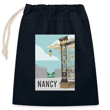 Nancy city - Closable cotton gift bag (25x30cm) - navy - Front