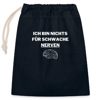 Nichts für schwache Nerven - Verschließbarer Geschenkbeutel aus Baumwolle (25x30cm) - Navy - Vorne