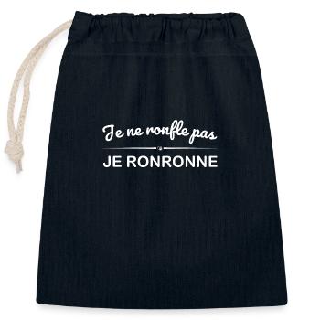 I don't snore. I purr - Closable cotton gift bag (25x30cm) - navy - Front