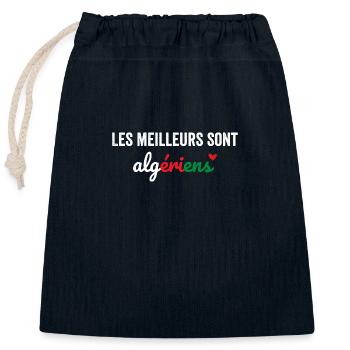 Les meilleurs sont Algériens - Sac cadeau en coton avec cordon (25 x 30 cm) - bleu marine - Devant