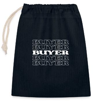 Shopper, Käufer, Käufer, Consumer, Patron - Verschließbarer Geschenkbeutel aus Baumwolle (25x30cm) - Navy - Vorne