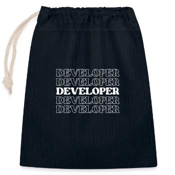 Developer Programmer Coder Coder Software Engineer - Closable cotton gift bag (25x30cm) - navy - Front