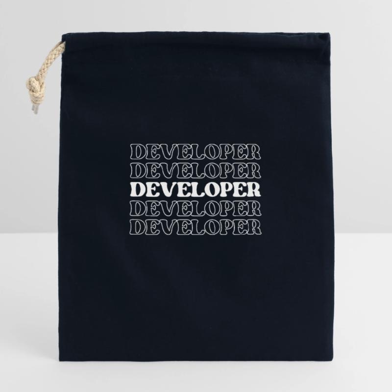 Développeur Programmeur Codeur Codeur Ingénieur logiciel Sac cadeau en coton avec cordon (25 x 30 cm)
