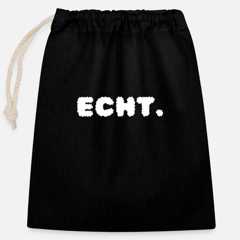 Echt. - Closable cotton gift bag (25x30cm) - black