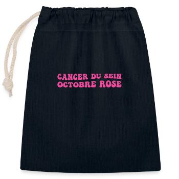 Brustkrebs Rosa Oktober - Verschließbarer Geschenkbeutel aus Baumwolle (25x30cm) - Navy - Vorne