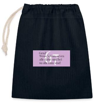 GenZ - six sept - Tout le monde est là - Sac cadeau en coton avec cordon (25 x 30 cm) - bleu marine - Devant