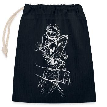 Acte Croquis / Figure Résumé - Sac cadeau en coton avec cordon (25 x 30 cm) - bleu marine - Devant