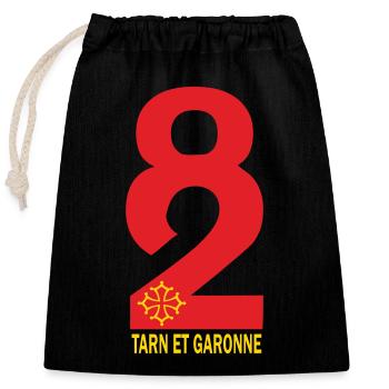 Tarn et garonne - Sac cadeau en coton avec cordon (25 x 30 cm) - noir - Devant