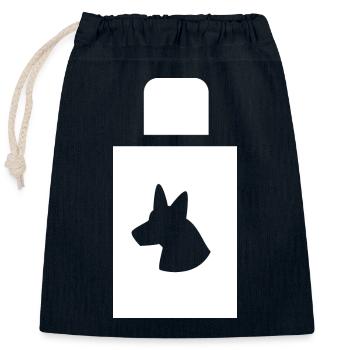 CHIEN CHAT ANIMAL DE COMPAGNIE - Sac cadeau en coton avec cordon (25 x 30 cm) - bleu marine - Devant