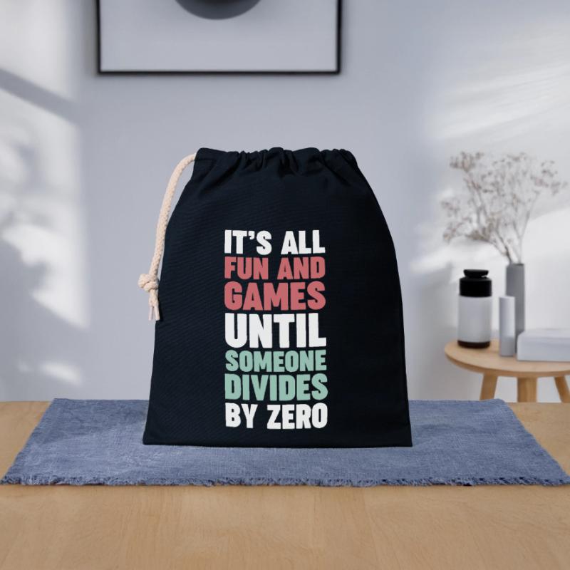 Math Nerd Until Someone Divides By Zero Closable cotton gift bag (25x30cm)