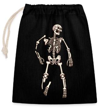 Skeleton Laying On Ground - Closable cotton gift bag (25x30cm) - black - Front