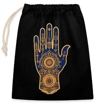 hand of fatima 2 small - Verschließbarer Geschenkbeutel aus Baumwolle (25x30cm) - Schwarz - Vorne