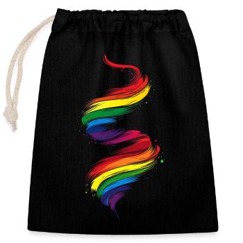 Abstrait Rainbow Pride Tornado Design - Vibrant - Sac cadeau en coton avec cordon (25 x 30 cm) - noir - Devant