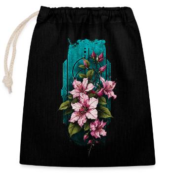 Asiatische Lilienblüten: Die Pracht der Natur - Verschließbarer Geschenkbeutel aus Baumwolle (25x30cm) - Schwarz - Vorne