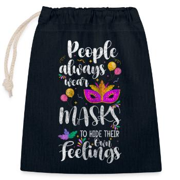 Party Unbekannt Schutz - Verschließbarer Geschenkbeutel aus Baumwolle (25x30cm) - Navy - Vorne