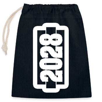 2028 - Closable cotton gift bag (25x30cm) - navy - Front