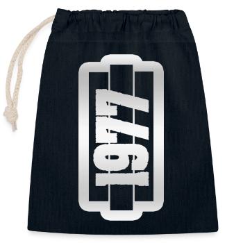 Father 1977 - Closable cotton gift bag (25x30cm) - navy - Front