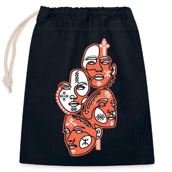 AMAZIGH TATTOO FACE AND WITH KABYLE JEWELRY - Closable cotton gift bag (25x30cm) - navy - Front