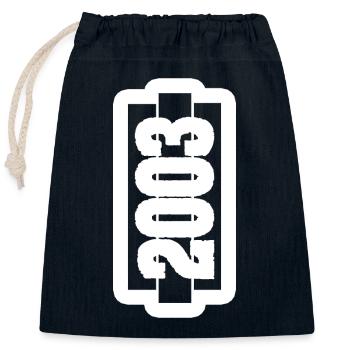 Jahrgang 2003 - Verschließbarer Geschenkbeutel aus Baumwolle (25x30cm) - Navy - Vorne