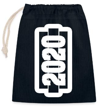 Jahr 2020 - Verschließbarer Geschenkbeutel aus Baumwolle (25x30cm) - Navy - Vorne