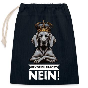 Avant que vous ne demandiez : pas de propriétaire de Weimaraner Weimaraner - Sac cadeau en coton avec cordon (25 x 30 cm) - bleu marine - Devant