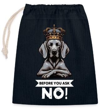 Avant de demander aux Weimaraners Amoureux des Weimaraners - Sac cadeau en coton avec cordon (25 x 30 cm) - bleu marine - Devant