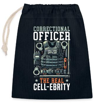Detention Act for Correctional Officers - Closable cotton gift bag (25x30cm) - navy - Front
