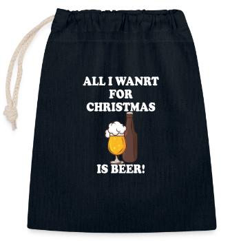 Design pour les vrais fanatiques de bière - Sac cadeau en coton avec cordon (25 x 30 cm) - bleu marine - Devant