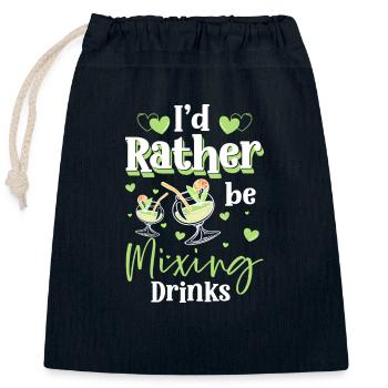 Barman Mélangeur d’alcool - Sac cadeau en coton avec cordon (25 x 30 cm) - bleu marine - Devant