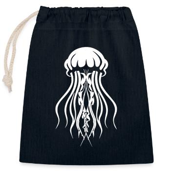 Jellyfish - Closable cotton gift bag (25x30cm) - navy - Front