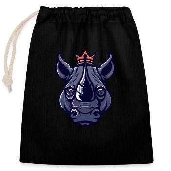 Couronne de rhinocéros - Sac cadeau en coton avec cordon (25 x 30 cm) - noir - Devant