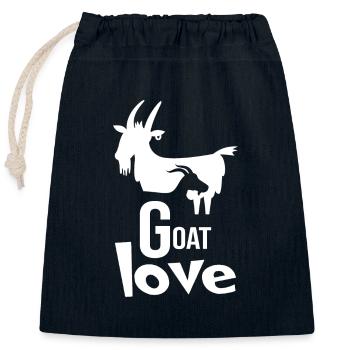 Chèvre, chèvre « chèvre amour » barbiche - Sac cadeau en coton avec cordon (25 x 30 cm) - bleu marine - Devant