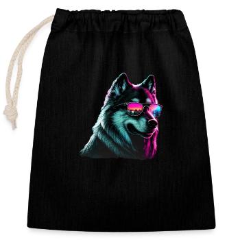 Alaskan Malamute Dogs Alaskan Malamutes - Closable cotton gift bag (25x30cm) - black - Front