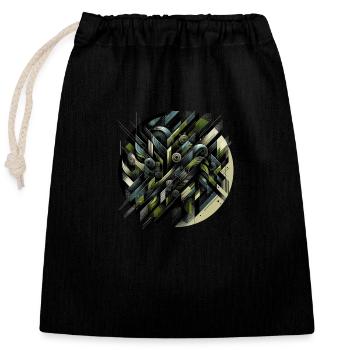 Abstract Tactical Swirl - Closable cotton gift bag (25x30cm) - black - Front