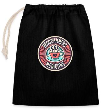 Programmers Medicine - Closable cotton gift bag (25x30cm) - black - Front
