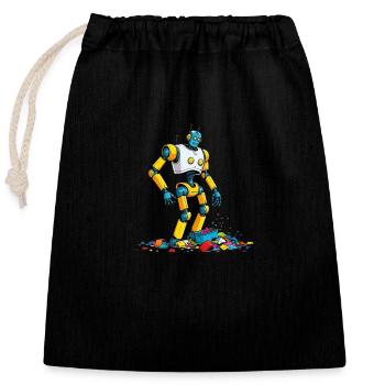 When AI Tries to Clean Up - Closable cotton gift bag (25x30cm) - black - Front