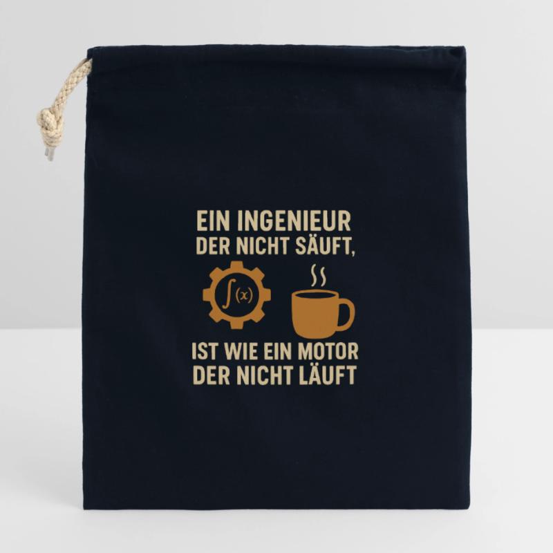 Engineer Humor Coffee Engine Closable cotton gift bag (25x30cm)