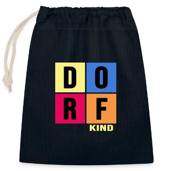 village child farmer farmer village life - Closable cotton gift bag (25x30cm) - navy - Front