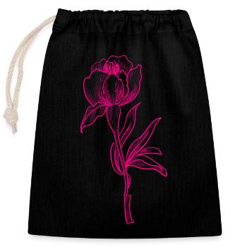 Florist Flower Plant Nature Gardener - Closable cotton gift bag (25x30cm) - black - Front
