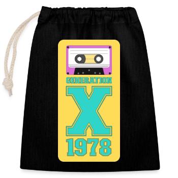 1978 Generation X Funk - Closable cotton gift bag (25x30cm) - black - Front