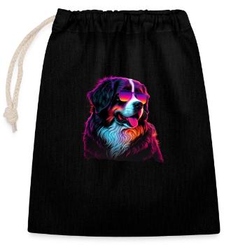 Bernese Mountain Dog Dogs Bernese Mountain Dogs - Closable cotton gift bag (25x30cm) - black - Front