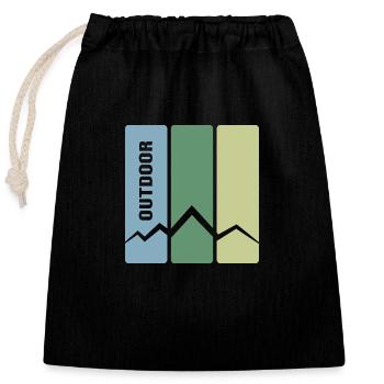 Randonnée en plein air Trekking Sentier de randonnée - Sac cadeau en coton avec cordon (25 x 30 cm) - noir - Devant
