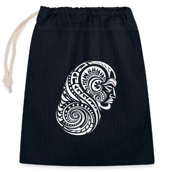 Komplexes Maori Tattoo Design Kiwi Erbe Tinte - Verschließbarer Geschenkbeutel aus Baumwolle (25x30cm) - Navy - Vorne
