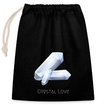 CrystalLove - Verschließbarer Geschenkbeutel aus Baumwolle (25x30cm) - Schwarz - Vorne