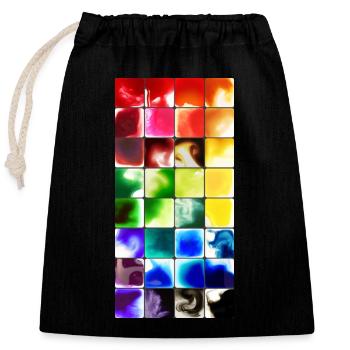 water colour - Closable cotton gift bag (25x30cm) - black - Front
